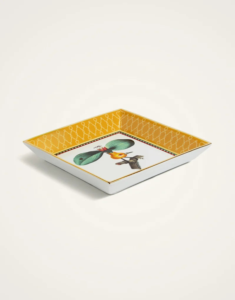 Trinket Tray Leafflyer Saffron in Porcelain
