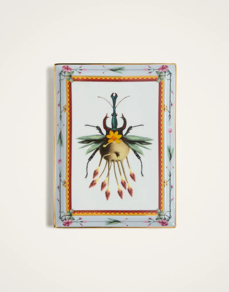 Trinket Tray Leafbug Light Blue in Porcelain