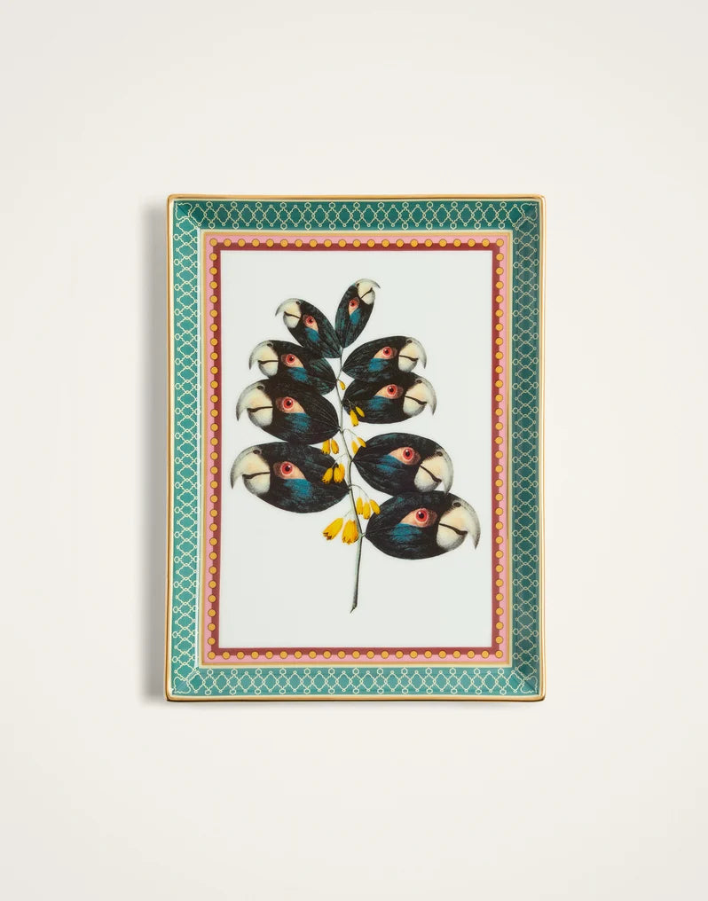 Trinket Tray Parrotstem Forest Green in Porcelain