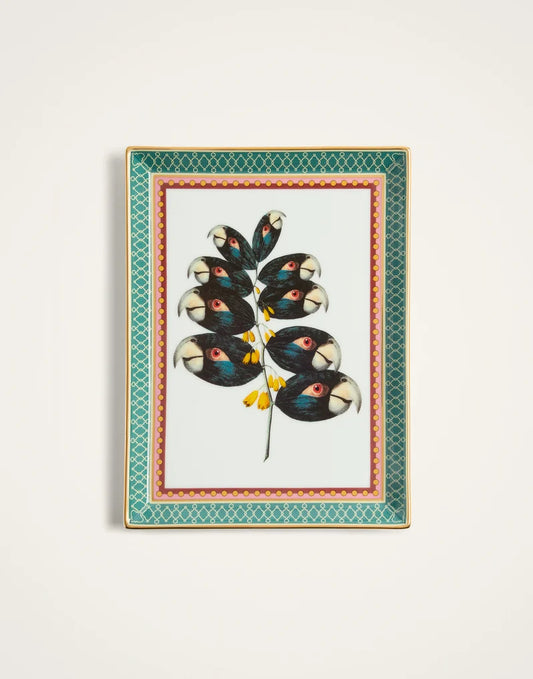 Trinket Tray Parrotstem Forest Green in Porcelain