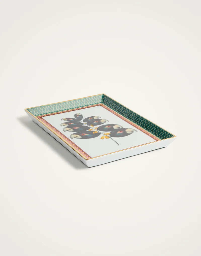 Trinket Tray Parrotstem Forest Green in Porcelain