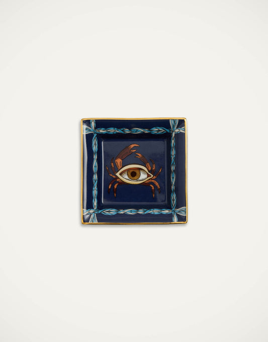 The Crab Midnight Blue in Porcelain - Mini Trinket Tray