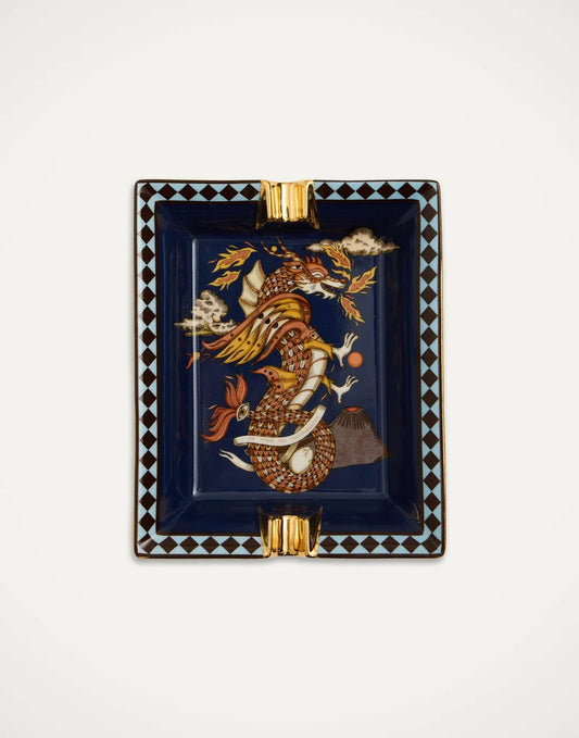 The Dragon Midnight Blue in Porcelain - Ashtray