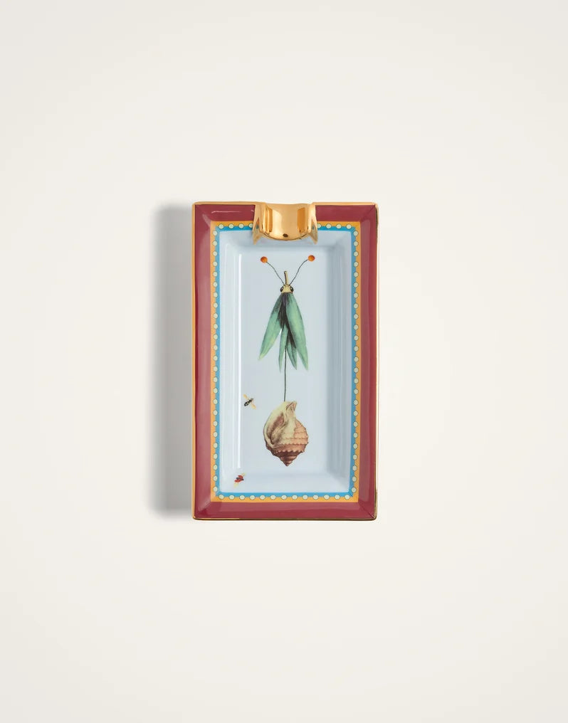 Incense Holder Leaftrail Light Blue in Porcelain