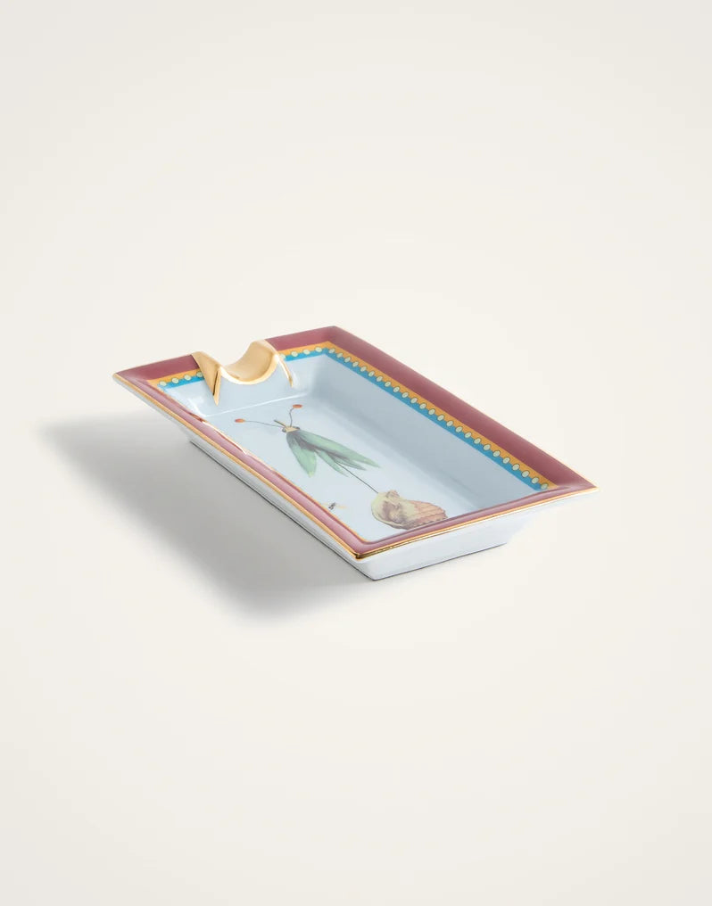 Incense Holder Leaftrail Light Blue in Porcelain