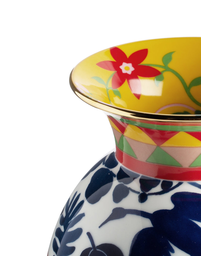 Amphora Vase - Wildbird Blu in Porcelain