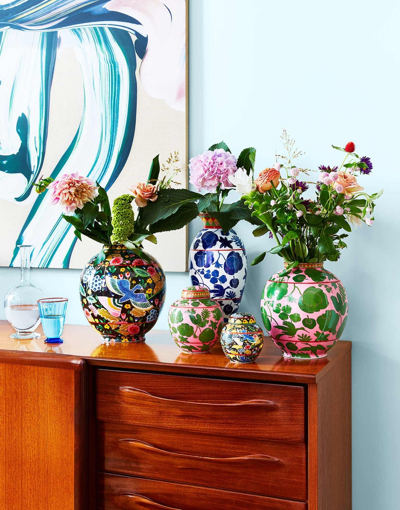 Amphora Vase - Wildbird Blu in Porcelain
