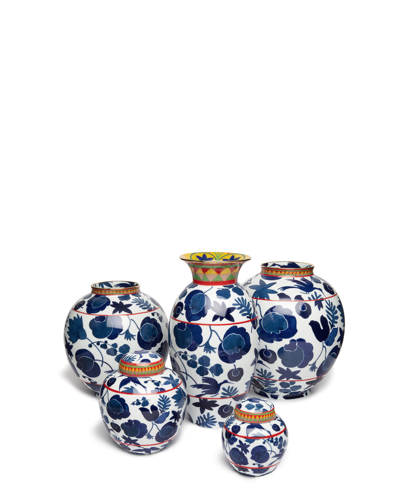 Amphora Vase - Wildbird Blu in Porcelain