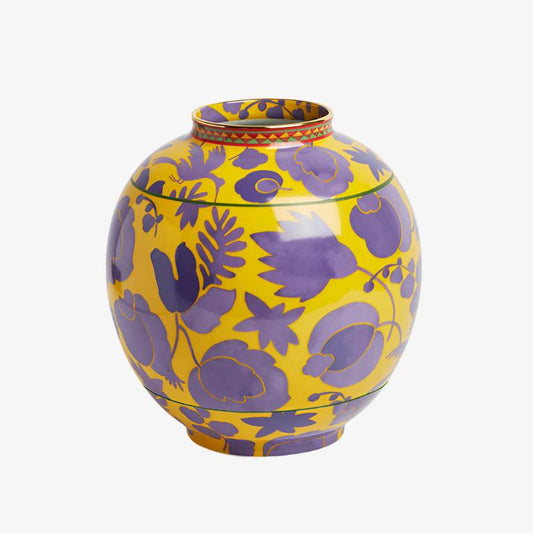 Bubble Vase - Wildbird Yellow & Purple in Porcelain