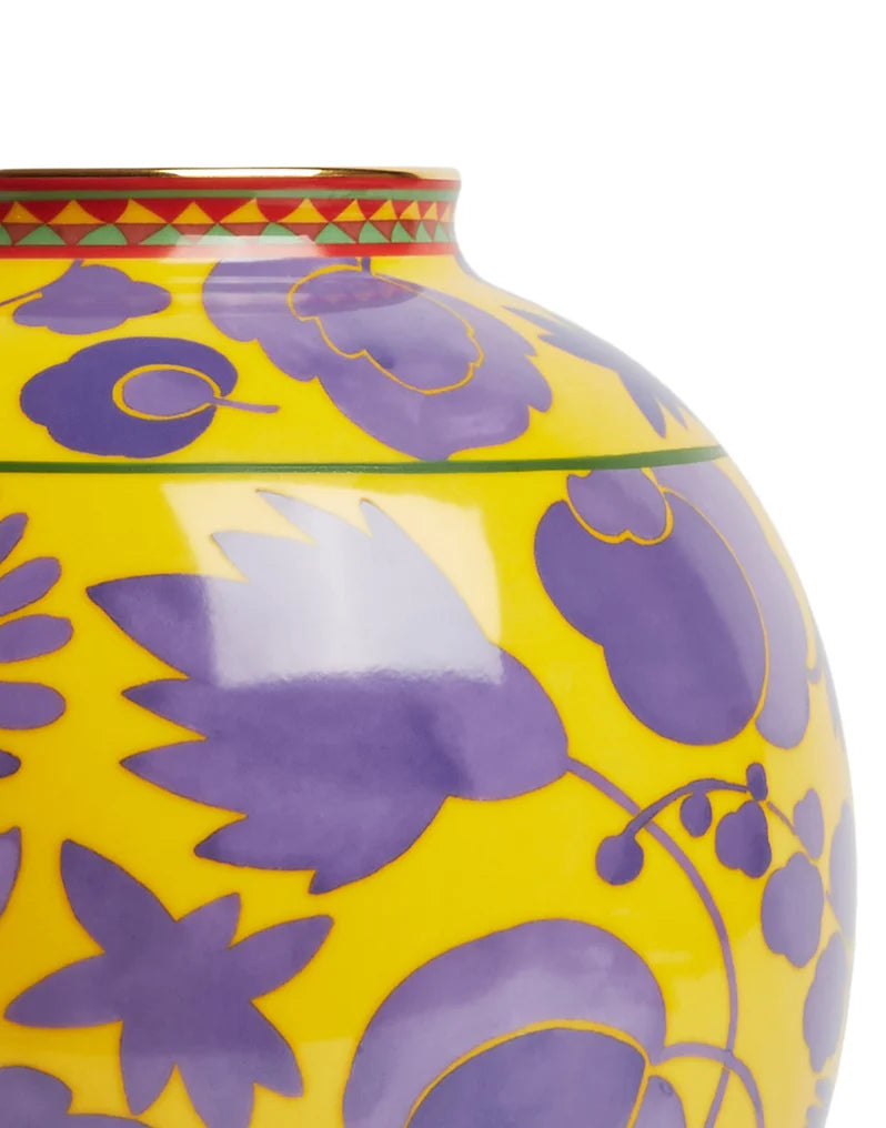 Bubble Vase - Wildbird Yellow & Purple in Porcelain