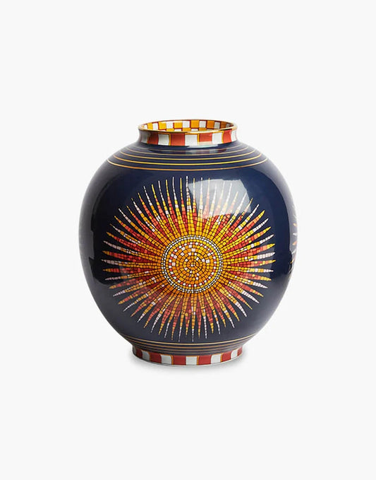 Sunrays Midnight in Porcelain Bubble Vase