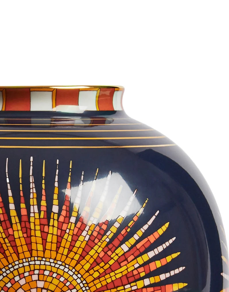 Sunrays Midnight in Porcelain Bubble Vase