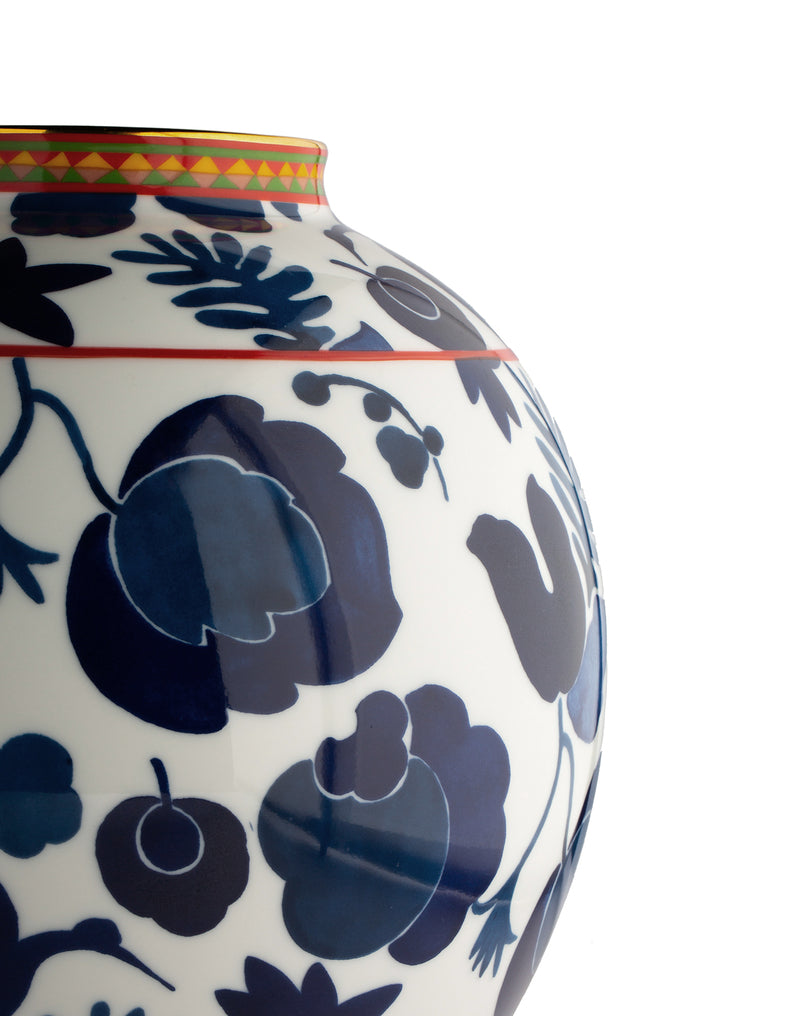 Bubble Vase - Wildbird Blu in Porcelain