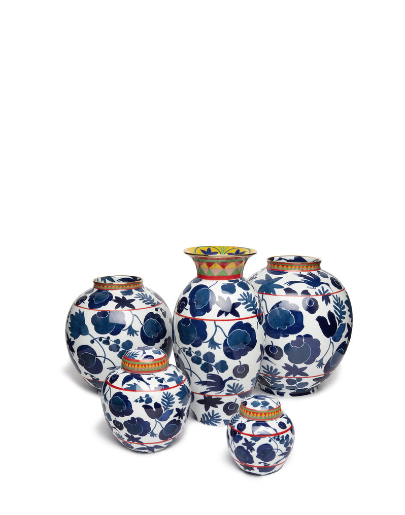 Bubble Vase - Wildbird Blu in Porcelain