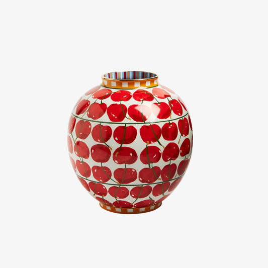 Bubble Vase - Cherries Avorio in Porcelain