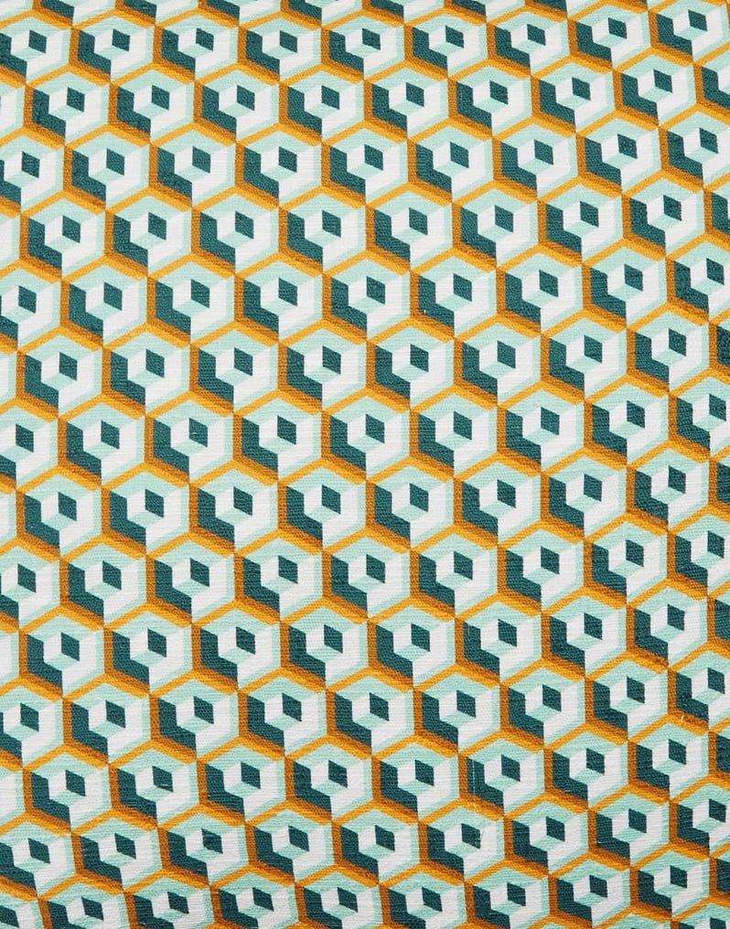 Cubi Verde in Shot Cotton Cushion with Fringes (50X50)