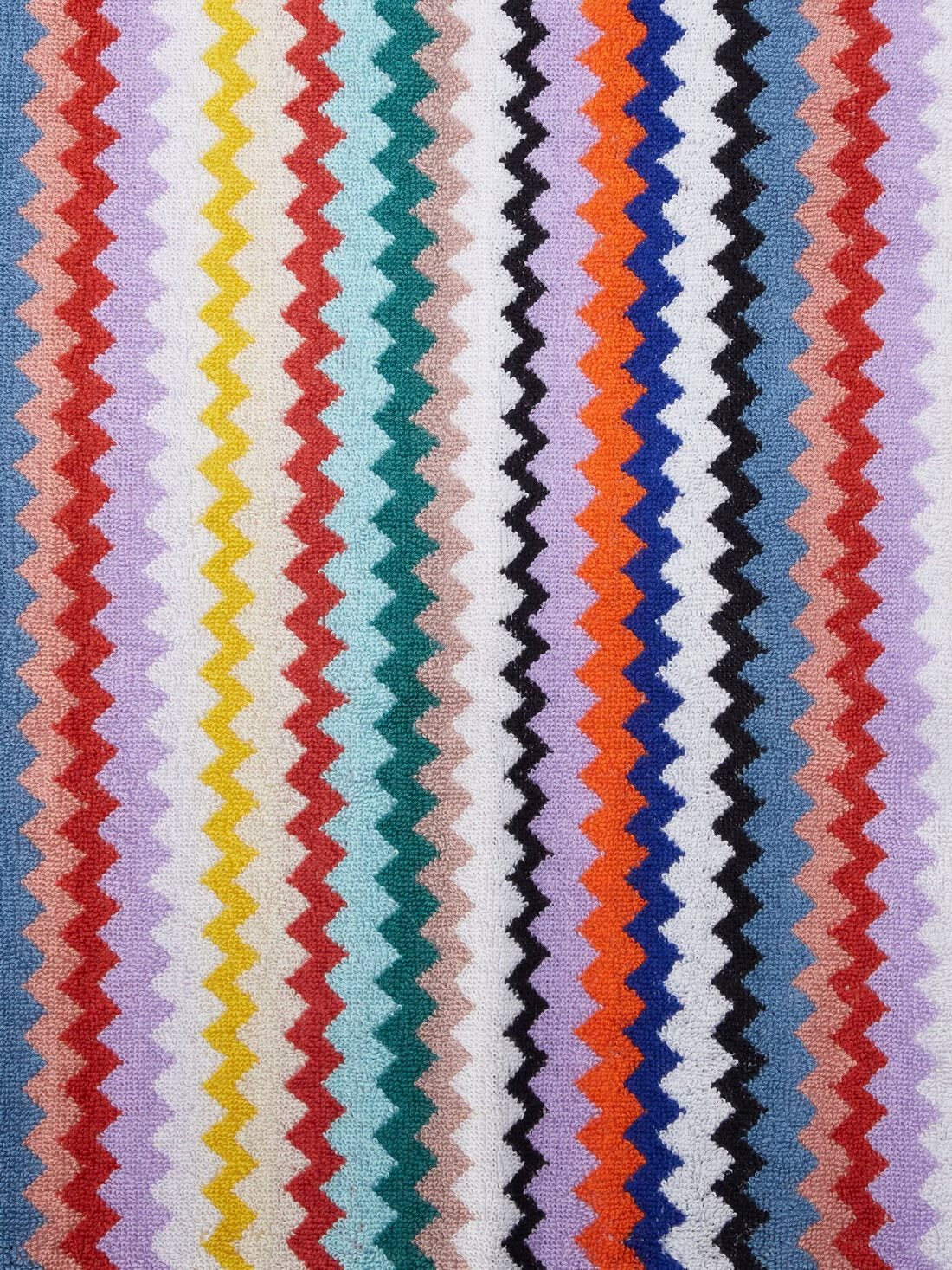 Riverbero 5-piece bath towel set in cotton terry with zigzag pattern