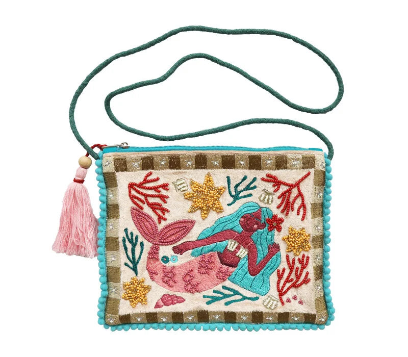Beaded sling bag mermaid