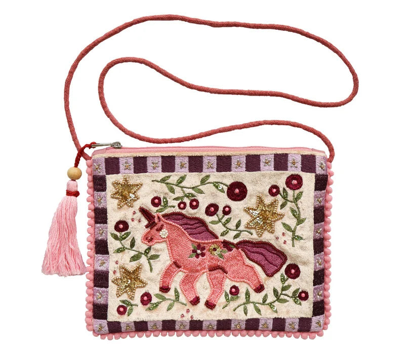 Beaded sling bag unicorn