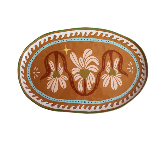 Large Oval Plate With Hearts