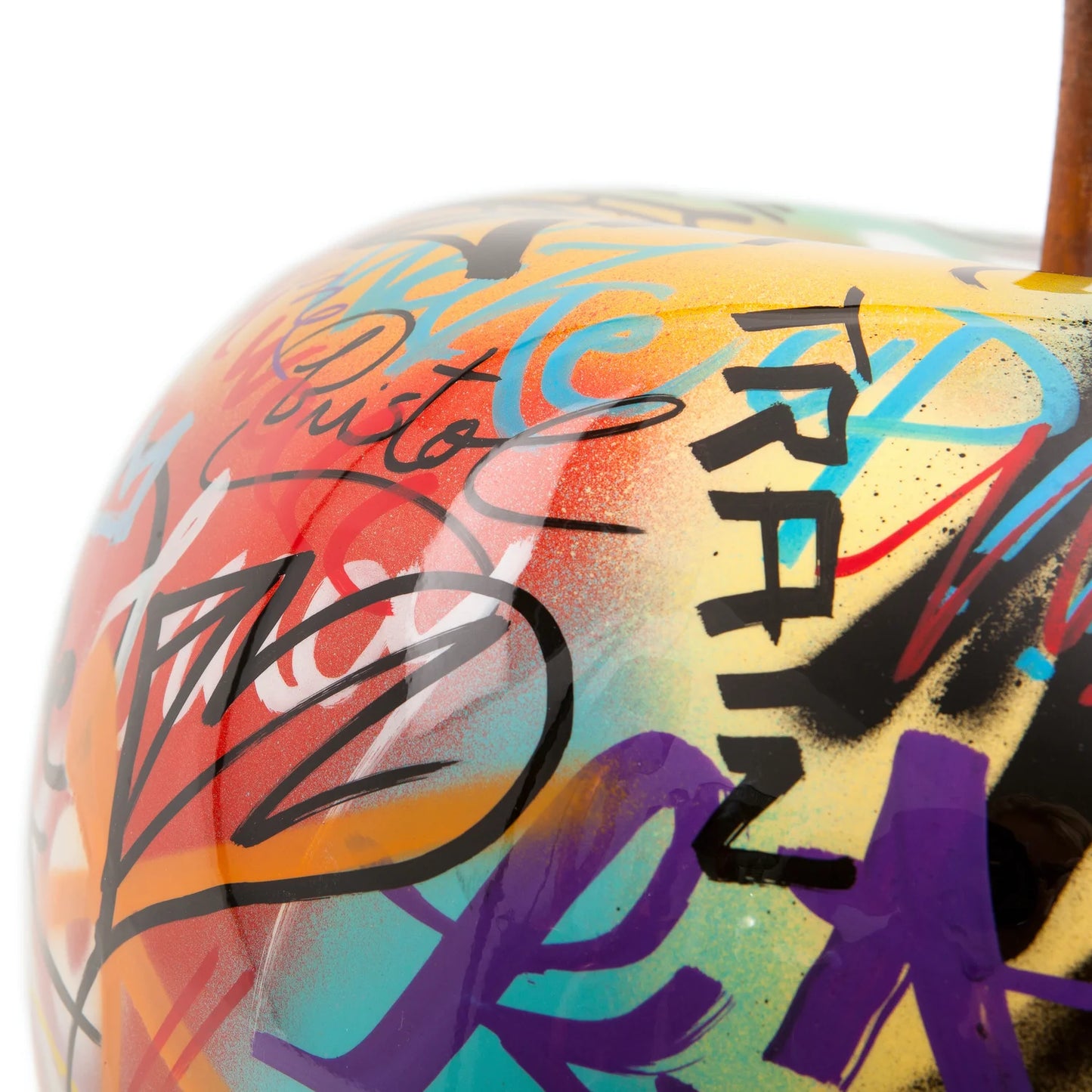 Graffiti sculpture apples indoor outdoor