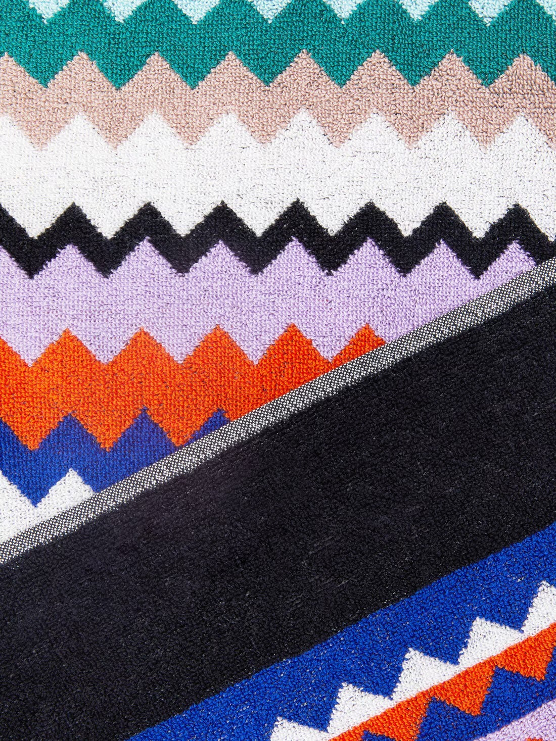 Riverbero 100x180 cm beach towel in zigzag cotton terry cloth