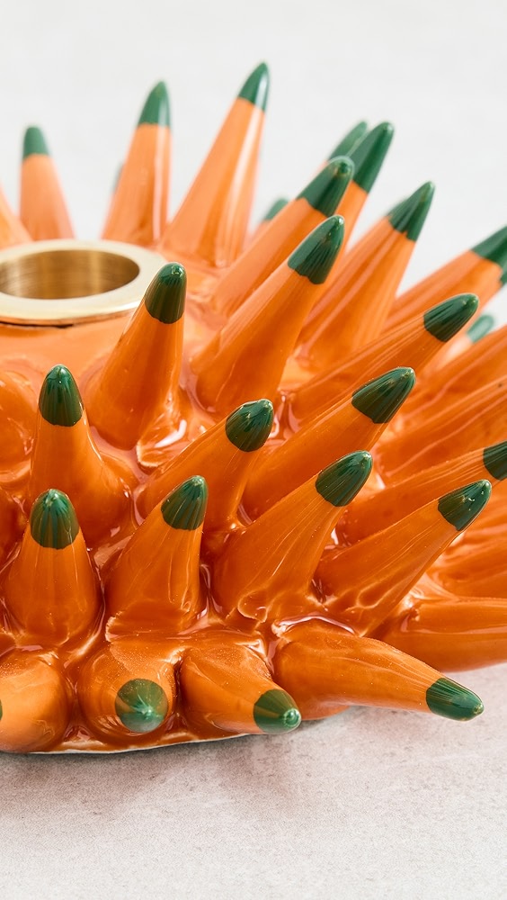 Spine Candle Holder Solid pumpkin in Ceramic