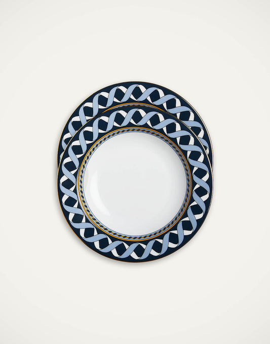 Odysseus in Porcelain Soup Plates Set Of 2 Midnight Blue