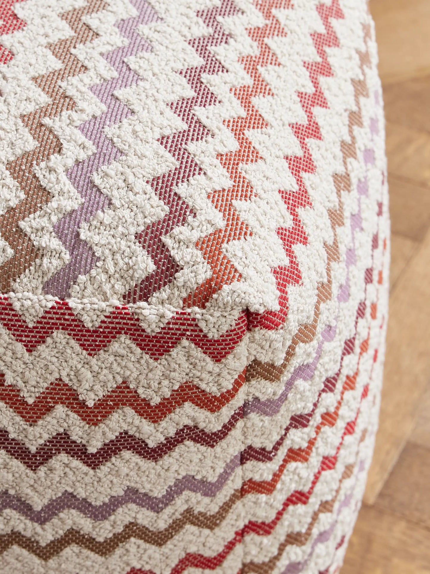 Capri Cube Red & Pink Tones Outdoor Soft Pouf